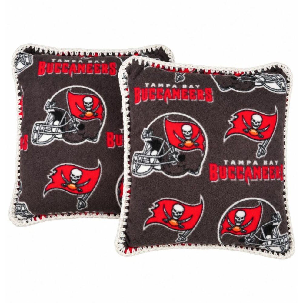 2 Tampa Bay Buccaneers Handmade Fleece Pillows NFL Football